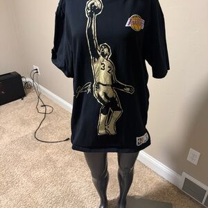 Mitchell & Ness Black Tee with Gold Graphic